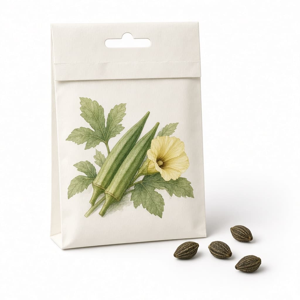 Okra seed packet